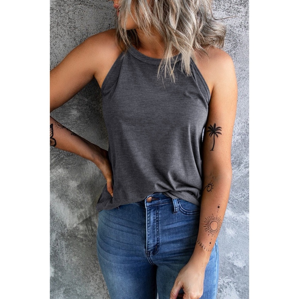 Gray Halter Tank